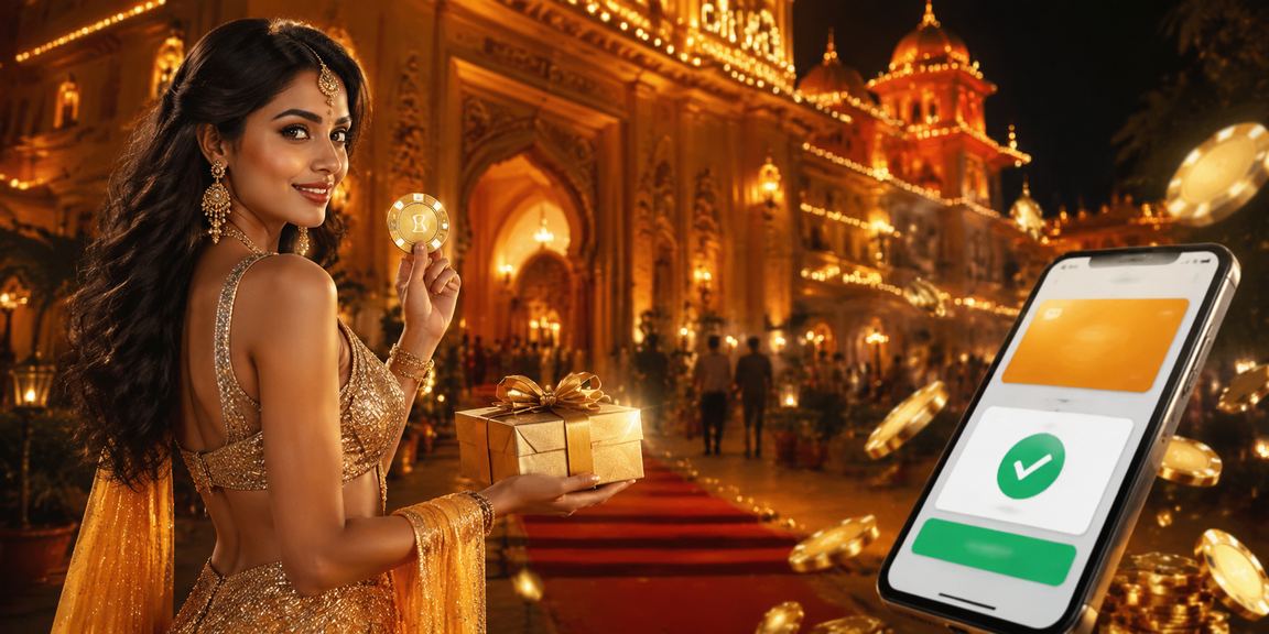 Night market scene highlighting mobile payments for live casino in India